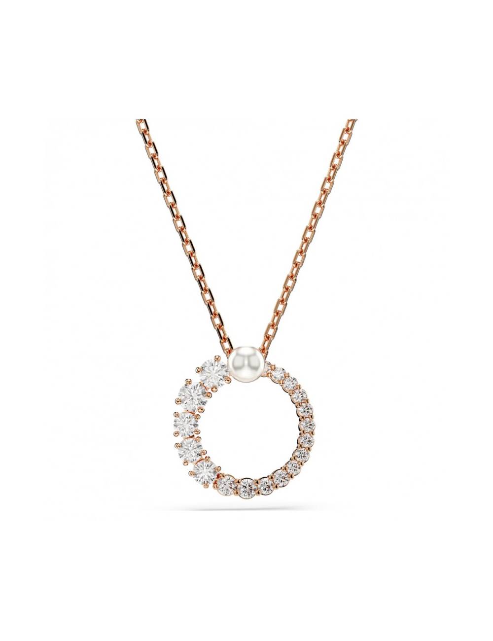 Collana Swarovski Pendente Matrix in Lega Rose con Cristalli e Perla