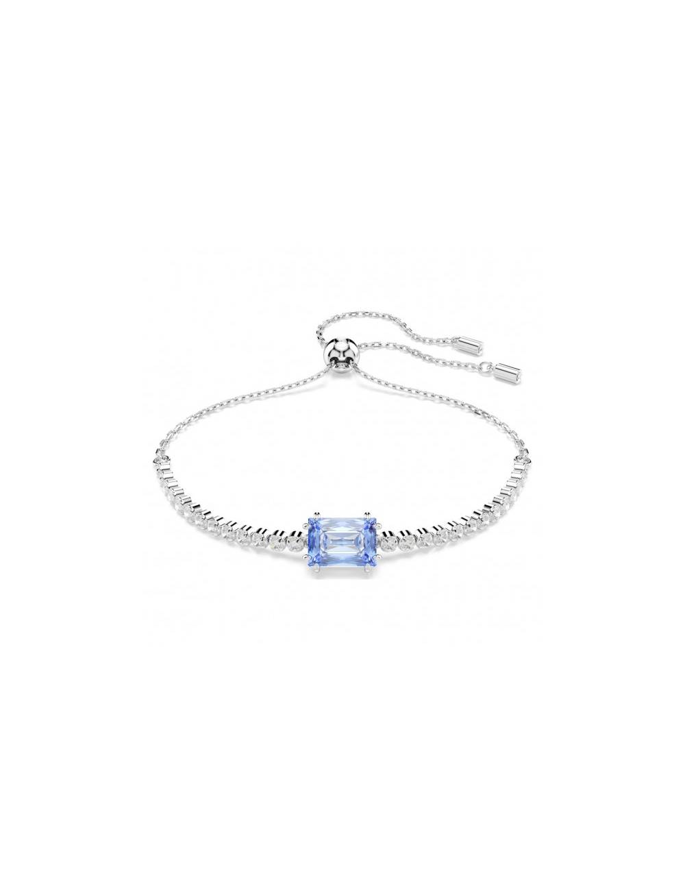 Bracciale Swarovski Matrix Tennis con Cristalli Bianchi e Azzurro