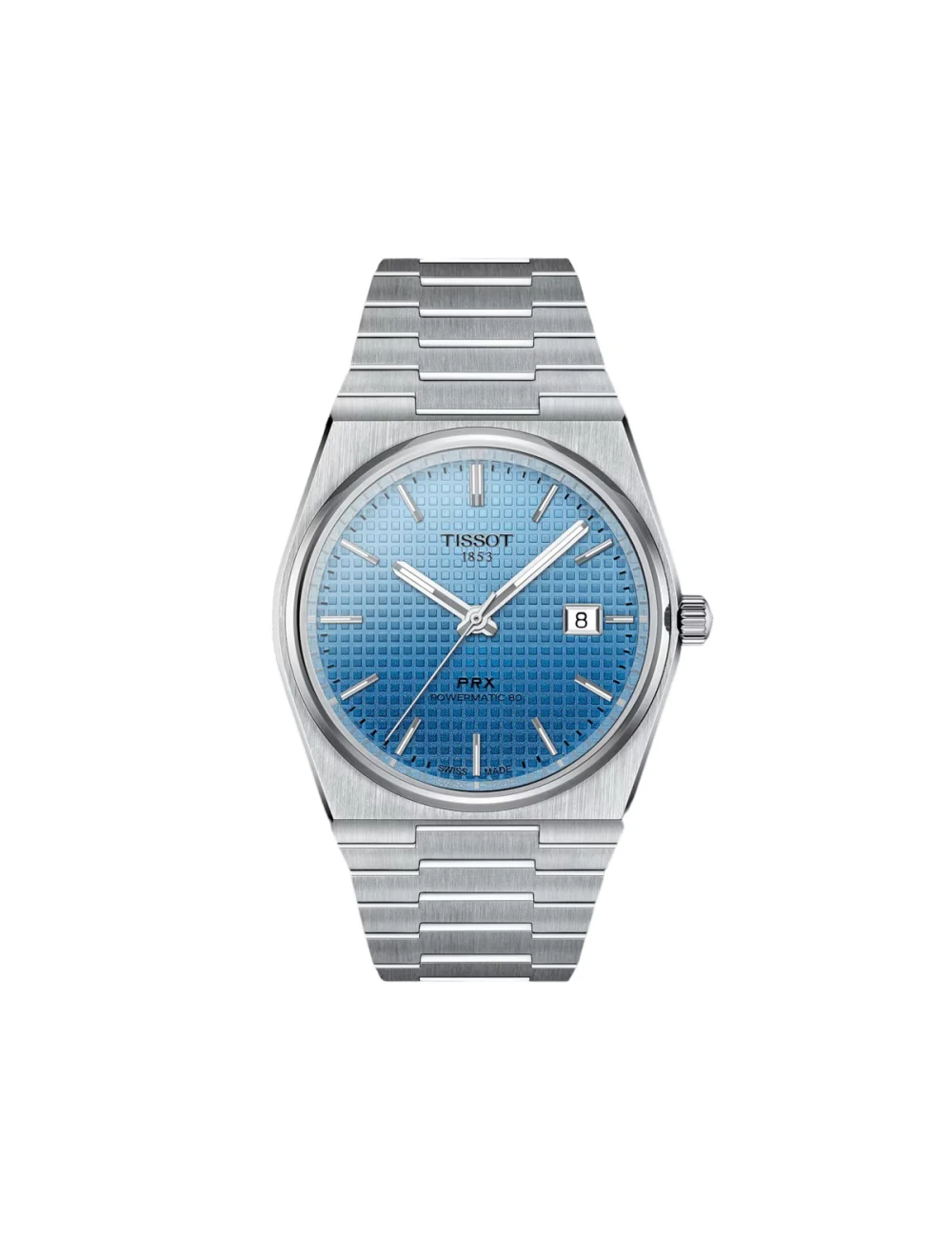 OROLOGIO TISSOT PRX DA UOMO 40 MM CON QUADRANTE SFUMATO DALL'AZZURRO CHIARO ALL'AZZURRO SCURO