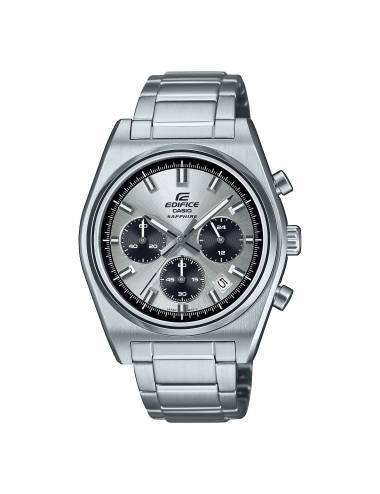 Orologio Edifice da Uomo Cronografo in Acciaio Quadrante Silver Contatori Neri