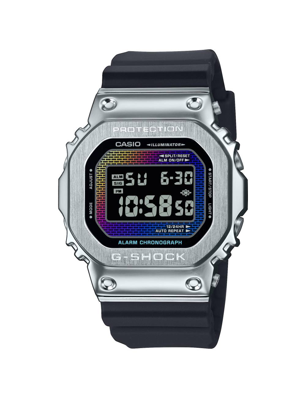 Orologio G Shock G-Steel Cassa Rettangolare Acciaio Motivo Wall