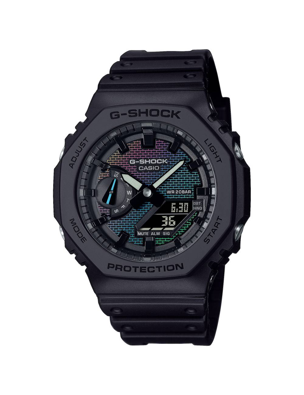 Orologio G-shock da Uomo Serie GA-2100 Nero con Motivo Mattoni