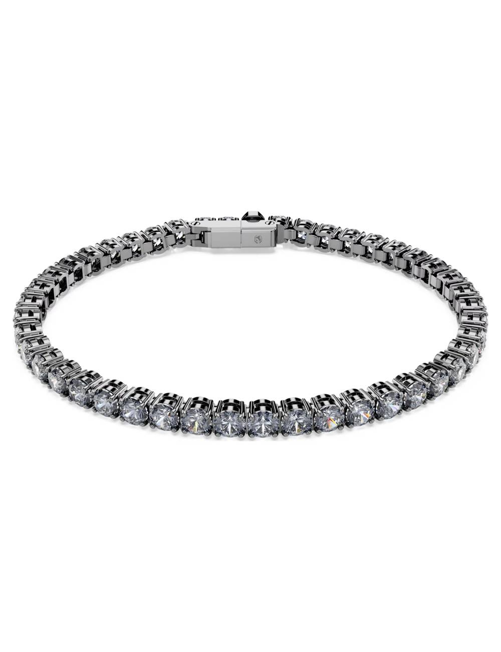 Bracciale Swarovski Tennis Matrix con Base Brunita e Cristalli Trasparenti