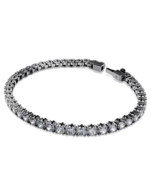 Bracciale Swarovski Tennis Matrix con Base Brunita e Cristalli Trasparenti