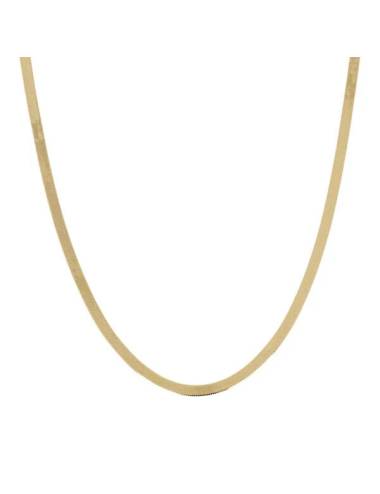 Collana Catena Snake Piatta Effetto Martellato Placcata Oro 18 kt