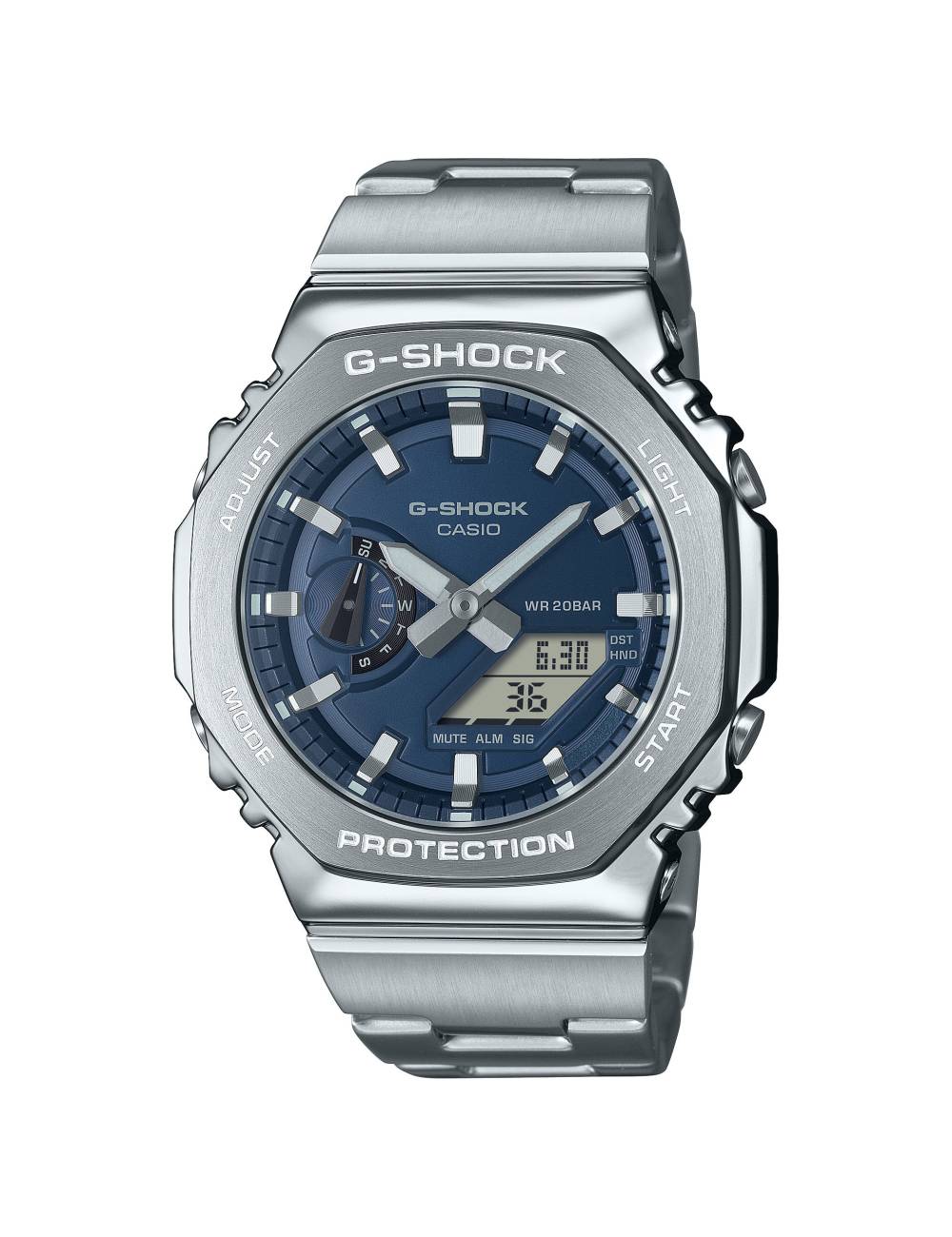 Orologio G-Shock da Uomo con Quadrante Blu e Bracciale in Acciaio