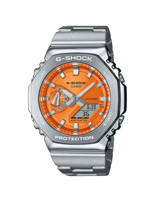 Orologio G-Shock da Uomo in Acciaio con Quadrante Arancio