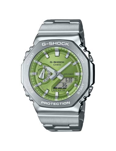 Orologio G-Shock da Uomo in Acciaio con Quadrante Verde Chiaro con Bracciale in Acciaio