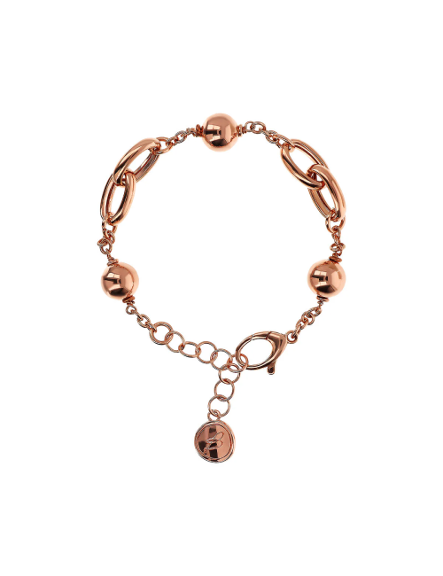 Bracciale Bronzallure con Maglie Ovali Intrecciate e Bead Lucide