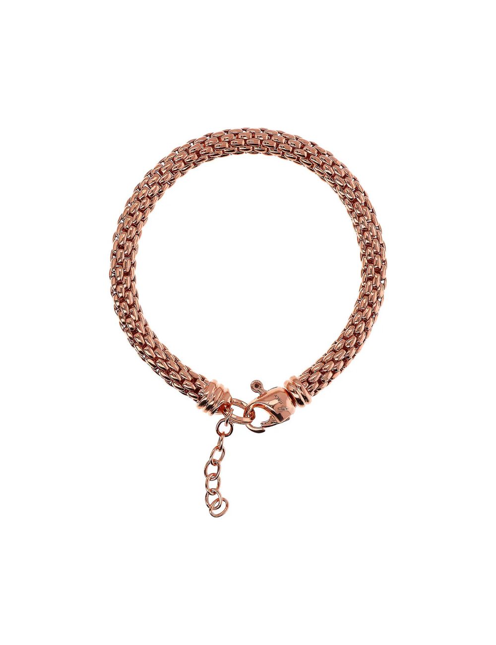 Bracciale Bronzallure Maxi Catena Popcorn Placcato Oro Rosa