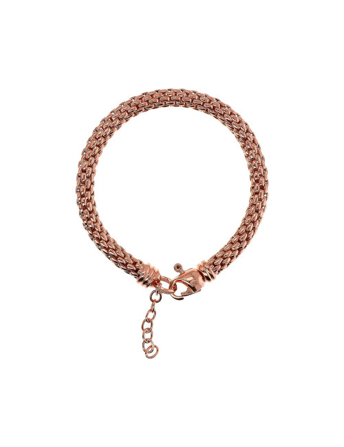 Bracciale Bronzallure Maxi Catena Popcorn Placcato Oro Rosa