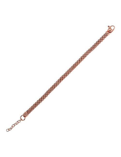 Bracciale Bronzallure Maxi Catena Popcorn Placcato Oro Rosa