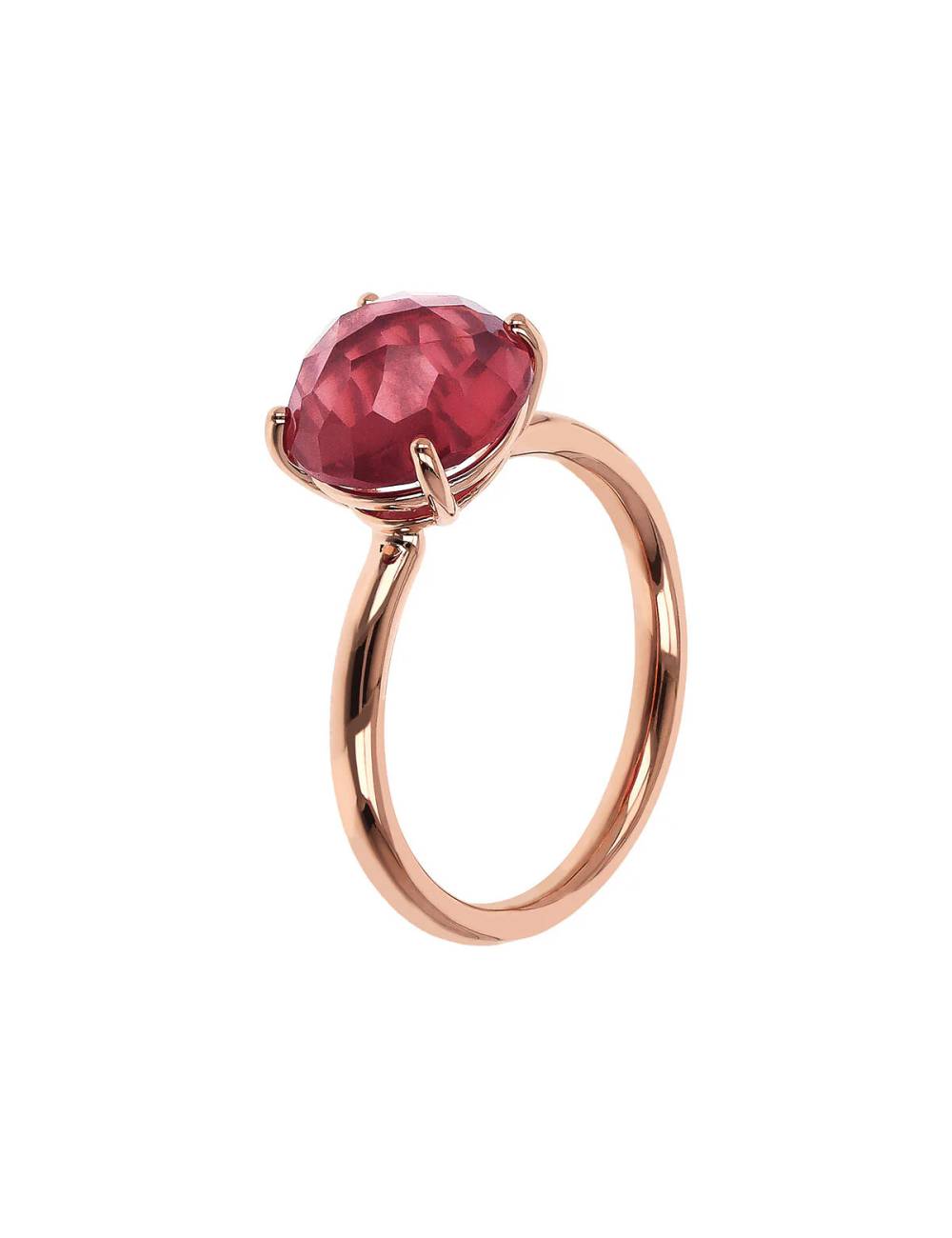 Anello Bronzallure  Contrarié con Prisma Gem Tonde Rossa e Rosa e Pavé di Cubic Zirconia