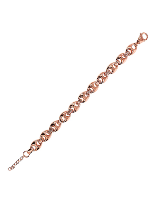 Bracciale Bronzallure Maglia Marina con Elementi in Pavé di Cubic Zirconia