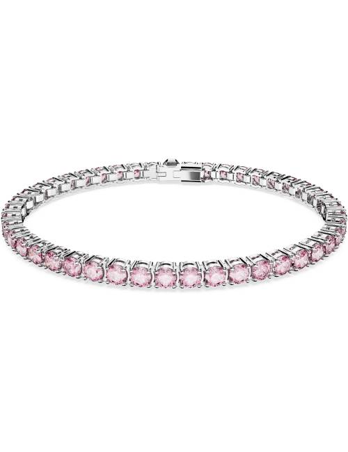 Bracciale Swarovski Matrix Tennis con Cristalli Tondi Rosa