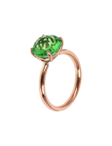 Anello Bronzallure Cocktail Tsavorite con Prisma Gem Tonda Taglio Mosaico