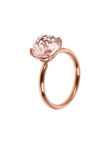 Anello Cocktail Bronzallure Rosa con Prisma Gem Tonda Taglio Mosaico