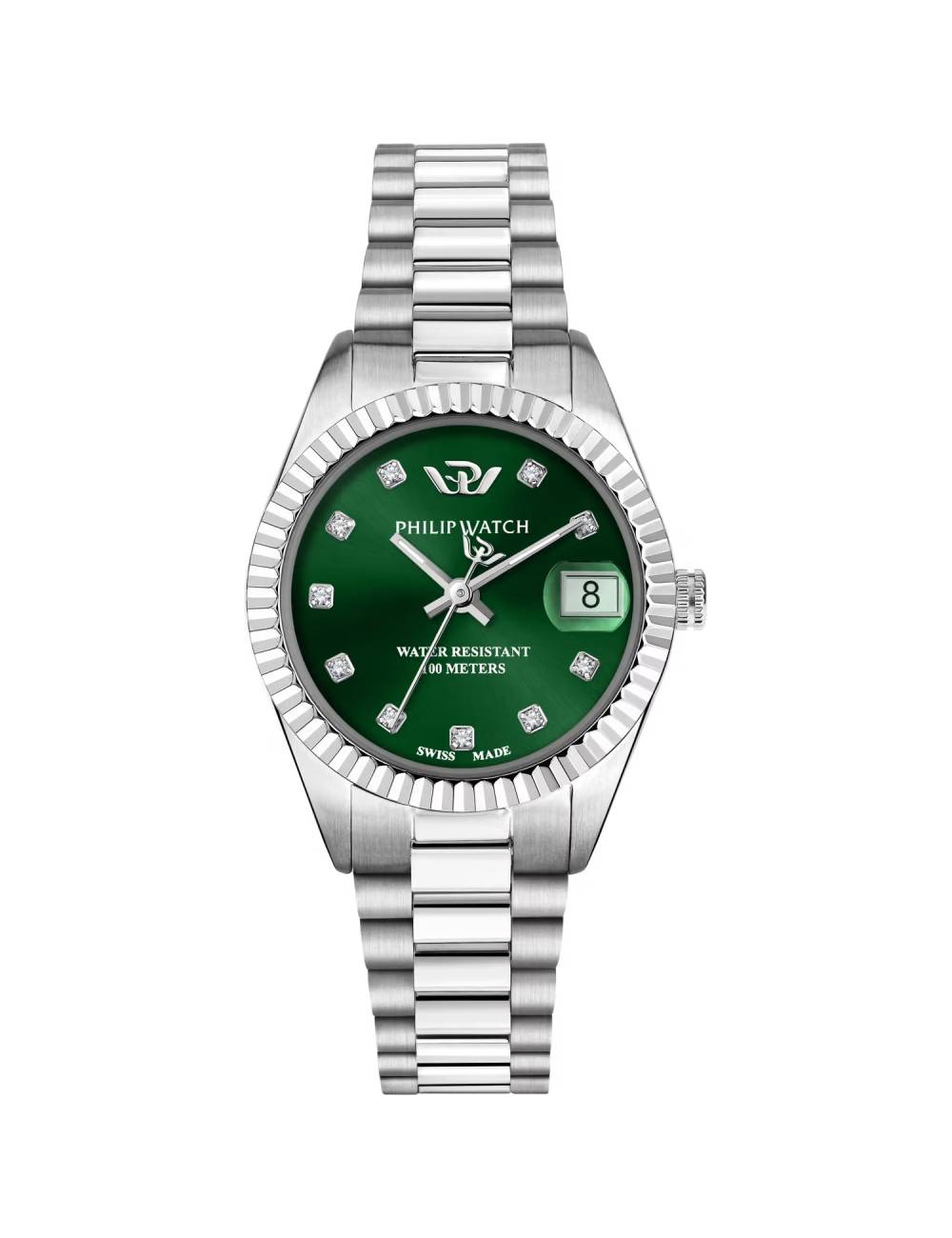 Orologio Philip Watch 28 mm con Quadrante Verde e Diamanti