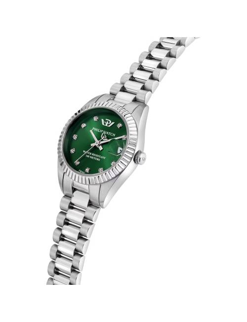 Orologio Philip Watch 28 mm con Quadrante Verde e Diamanti