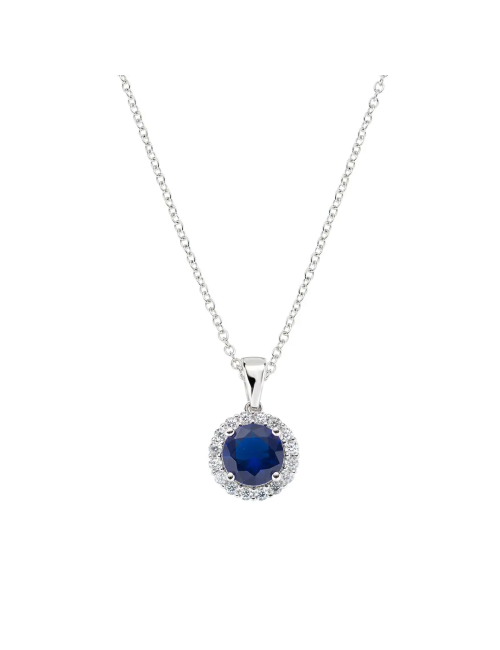 Collana Amen Diamond con Zircone tondo Blu