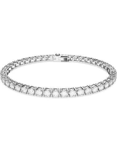 Bracciale Swarovski Matrix Tennis con Cristalli Bianchi in Lega Rodio