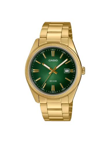 Orologio Casio Da Uomo Placcato Oro Giallo Con Quadrante Verde