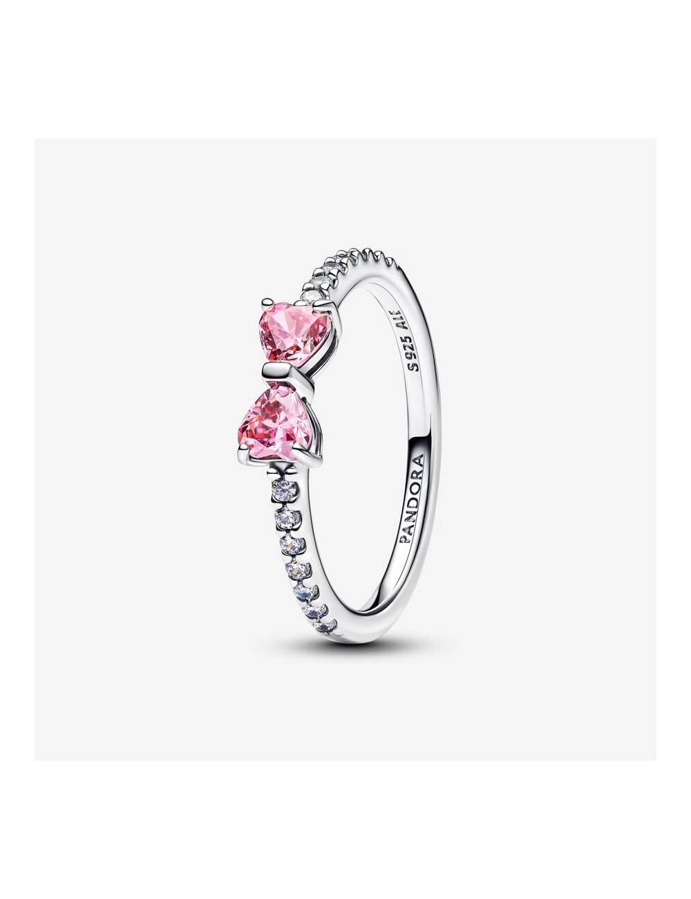 Anello Pandora Fiocco Luminoso Rosa