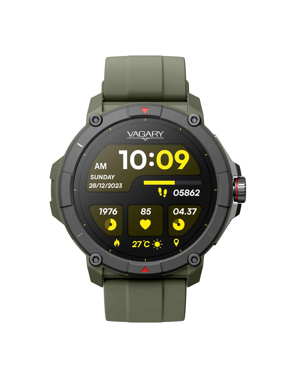 Smartwatch Vagary Cassa Rotonda con Cinturino in Silicone Verde