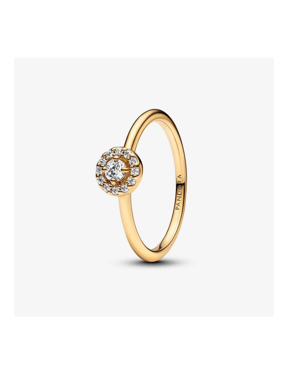 Anello Pandora Punto Luce e Pavè Placcato oro 14 kt