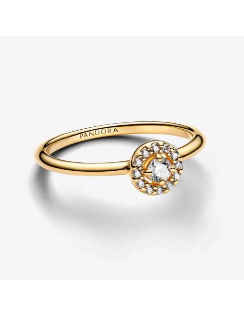 Anello Pandora Punto Luce e Pavè Placcato oro 14 kt