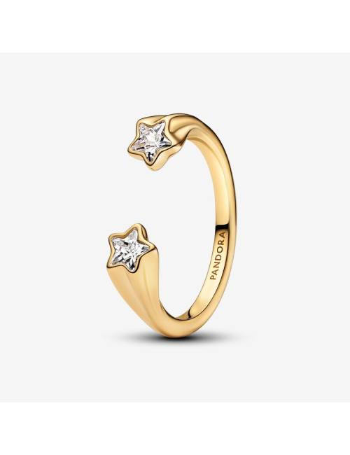 Anello Pandora Stelle Cadenti Placcato Oro Giallo 14 kt