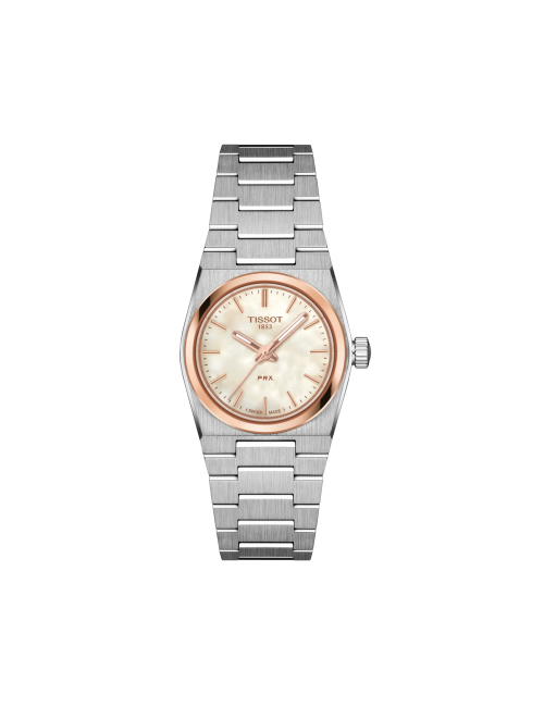 Orologio Tissot PRX 25 mm in Acciaio Ghiera Rosè Quadrante Madreperla