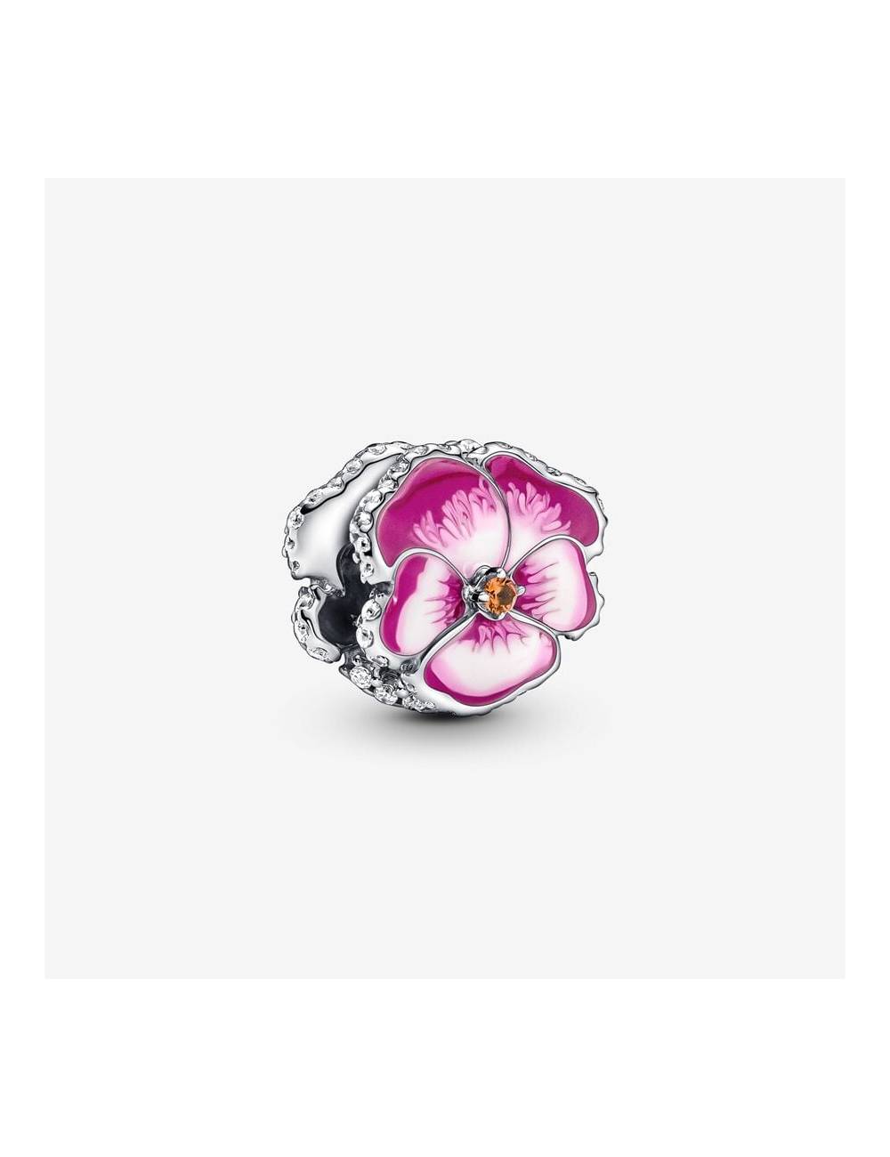 Charm Pandora Viola del pensiero Rosa