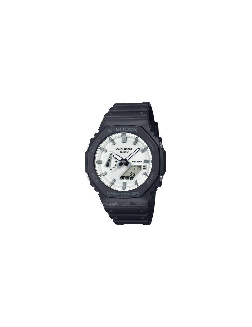 Orologio G-Shock in Resina Nero con Quadrante Bianco