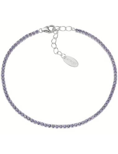 Bracciale Amen Tennis Mania con Zirconi Viola