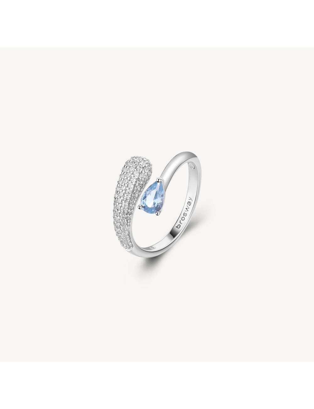 Anello Brosway Fancy in argento con zirconi azzurri e bianchi