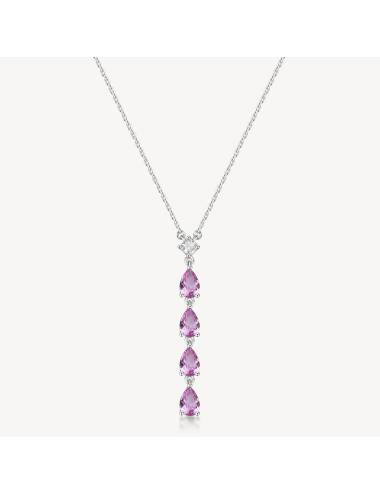 Collana Brosway Fancy con pendente in argento e zirconi rosa