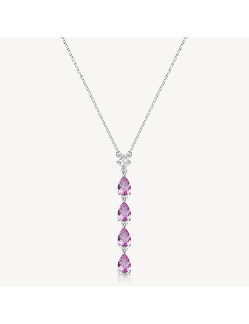 Collana Brosway Fancy con pendente in argento e zirconi rosa