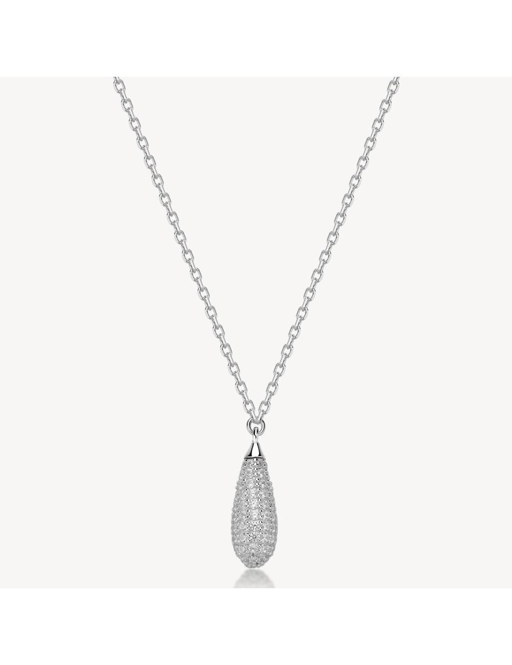 Collana Brosway Fancy a goccia in argento con zirconi bianchi