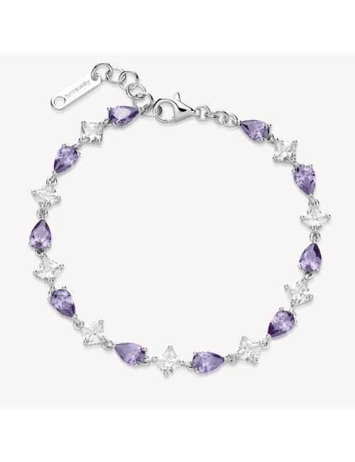 Bracciale Brosway Fancy in argento con zirconi bianchi e viola