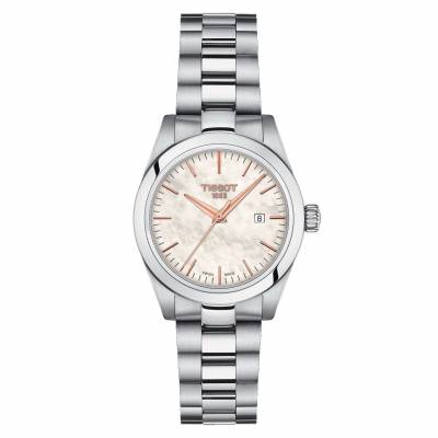 Tissot T-My Lady madreperla con cinturino in pelle e acciaio