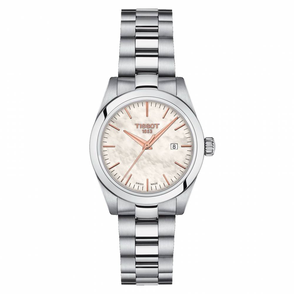 Tissot T-My Lady madreperla con cinturino in pelle e acciaio