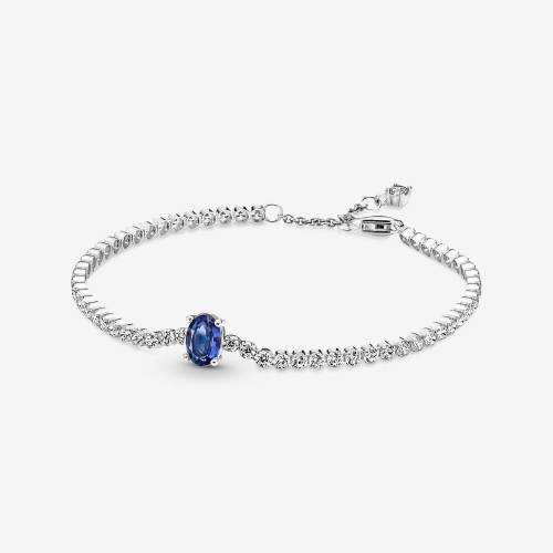 Bracciale Pandora tennis con pietra blu e bianche