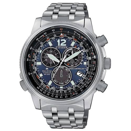 Orologio da uomo Citizen Chrono Pilot Super Titanio quadrante blu