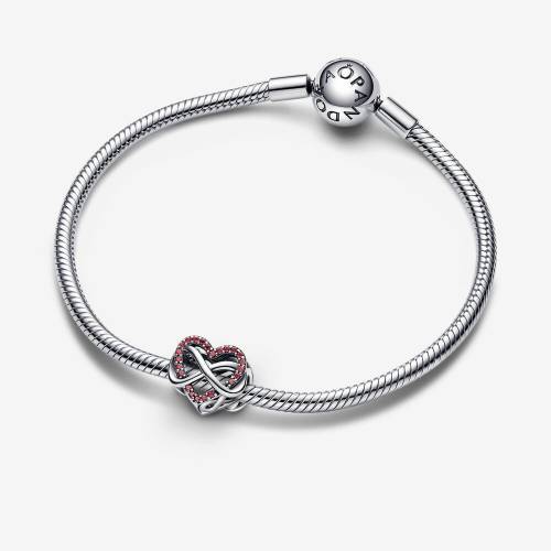 Charm Pandora cuore rosso e infinito