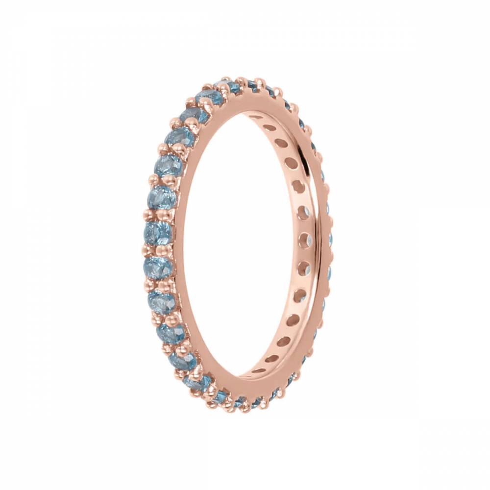 Anello Bronzallure Miss Veretta con cristalli realizzato in bronzo placcato oro rosa 18 kt