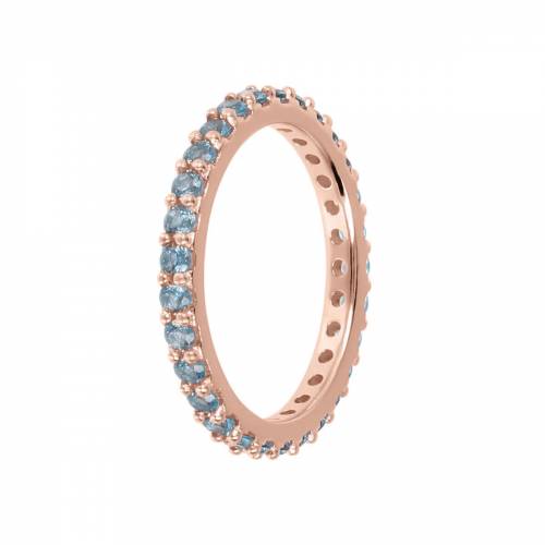 Anello Bronzallure Miss Veretta con cristalli realizzato in bronzo placcato oro rosa 18 kt