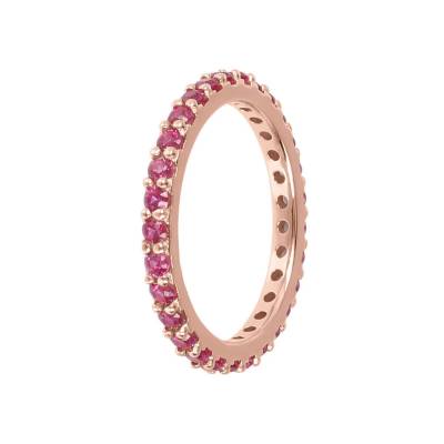 Anello Miss By Bronzallure Veretta con pietre fucsia