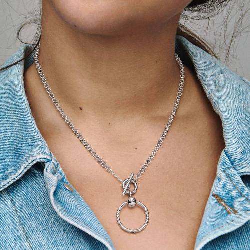 Collana Pandora con Chiusura a T e O Pendant