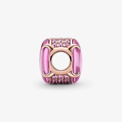 Charm Pandora con Pietra Rosa Ovale